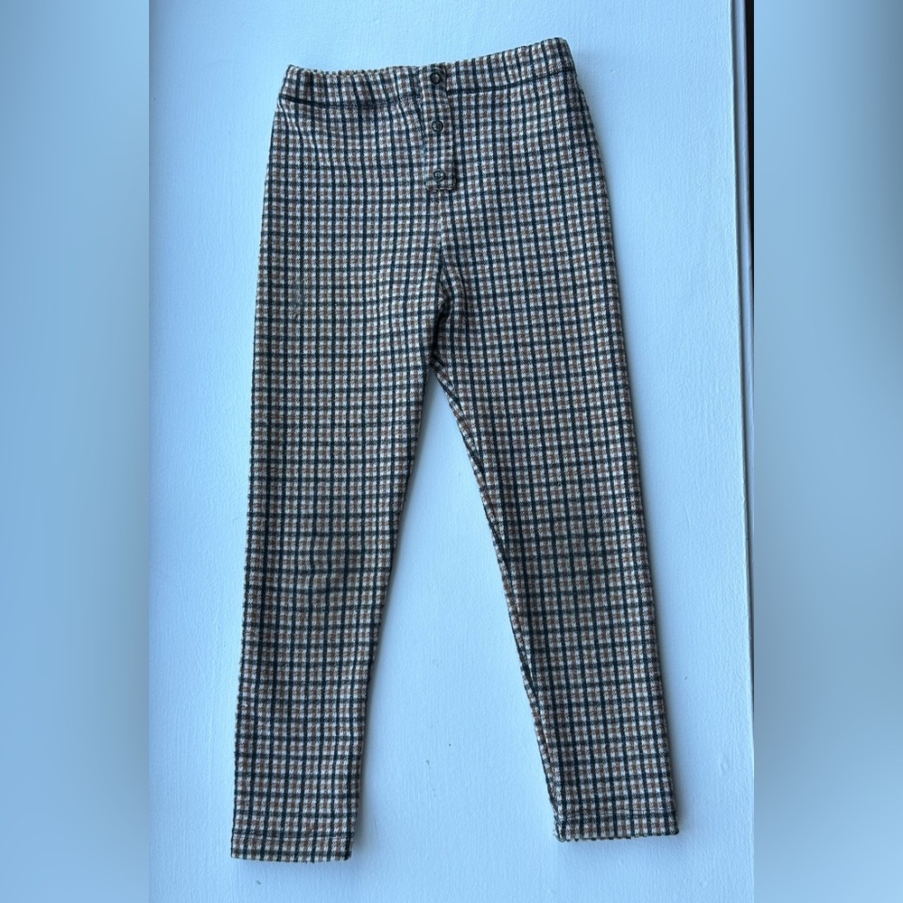 Zara Kids Brown Plaid Leggings size 4-5 Years
